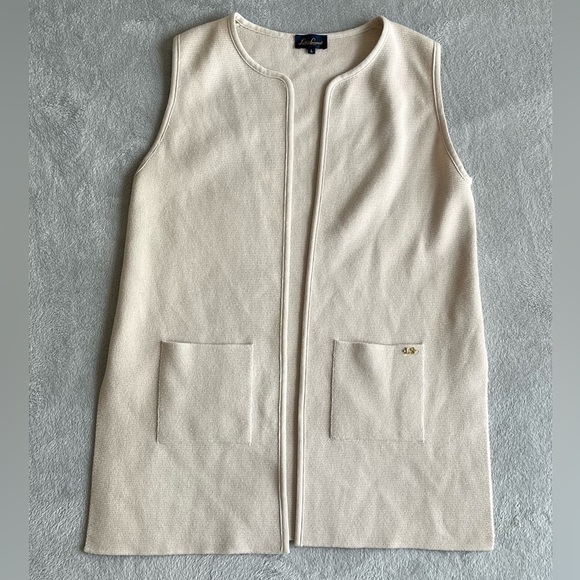 Luisa Spagnoli Jackets & Blazers - Luisa Spagnoli Wool Knit Sweater Vest Beige Size Large